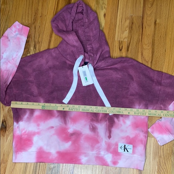 Calvin Klein Pink Tie Dye Hoodie Size L - Picture 2 of 8